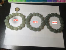 Load image into Gallery viewer, 14x13mm 100% Natural light green/gray vintage style nephrite Jade bead bracelet HF28