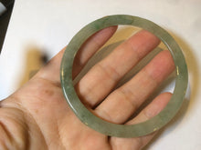 Load image into Gallery viewer, 58.5mm Type A 100% Natural icy light green super thin style Jadeite bangle L138