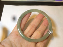 Load image into Gallery viewer, 58.5mm Type A 100% Natural icy light green super thin style Jadeite bangle L138