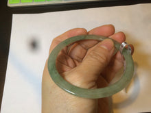 Load image into Gallery viewer, 58.5mm Type A 100% Natural icy light green super thin style Jadeite bangle L138