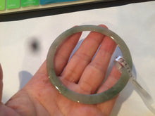 Load image into Gallery viewer, 58.5mm Type A 100% Natural icy light green super thin style Jadeite bangle L138
