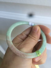 Load image into Gallery viewer, 52mm Certified Type A 100% Natural apple green/brown/red thin(flat) Jadeite Jade bangle L85-7336