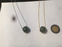Load image into Gallery viewer, 12.7x13.6mm Type A 100% Natural dark green/blue/gray nephrite Jade vintage style bead pendant necklace HT47