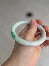 Load image into Gallery viewer, 57mm certified Type A 100% Natural sunny green/white/purple/brown(FU LU Shou) round cut Jadeite Jade bangle AF78-8925