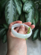 Load image into Gallery viewer, 52.4mm certified Type A 100% Natural light green/white/purple thin Jadeite Jade bangle Z98-7327
