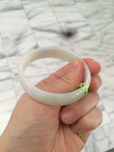 Load image into Gallery viewer, 52.4mm certified Type A 100% Natural light green/white/purple thin Jadeite Jade bangle Z98-7327