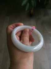 Load image into Gallery viewer, 57mm certified type A 100% Natural white green jadeite jade bangle AD52-9288