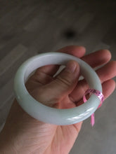 Load image into Gallery viewer, 57mm certified type A 100% Natural white green jadeite jade bangle AD52-9288
