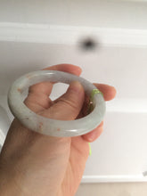Load image into Gallery viewer, 54.5mm 100% natural Type A green/white with red floating flowers jadeite jade bangle AK3-1387