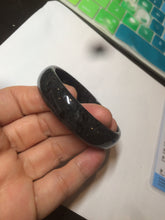 Load image into Gallery viewer, 52.8mm Certified Type A 100% Natural black (Wuji)Jadeite Jade bangle group D94