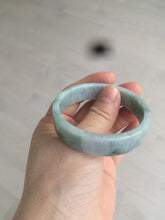 Load image into Gallery viewer, 52.5mm certified Type A 100% Natural s dark green/purple square Jadeite Jade bangle AF76-0402