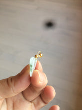 Load image into Gallery viewer, 100% Natural icy watery light green/white 3D Jadeite Jade butterfly pendant AF16