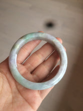 Load image into Gallery viewer, 55.7mm certified 100% natural Type A sunny green/white/purple jadeite jade bangle C61-00514
