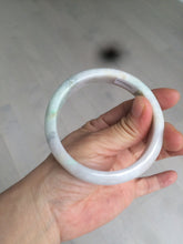 Load image into Gallery viewer, 59mm certified 100% natural green/purple/yellow jadeite jade bangle AD88-7516
