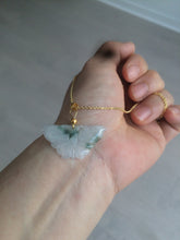 Load image into Gallery viewer, 100% Natural icy watery light green/white 3D Jadeite Jade butterfly pendant AF16