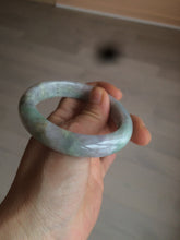 Load image into Gallery viewer, 55.7mm certified 100% natural Type A sunny green/white/purple jadeite jade bangle C61-00514