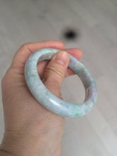 Load image into Gallery viewer, 55.7mm certified 100% natural Type A sunny green/white/purple jadeite jade bangle C61-00514