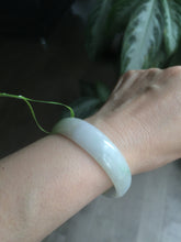 Load image into Gallery viewer, 52.4mm certified Type A 100% Natural light green/white/purple thin Jadeite Jade bangle Z98-7327