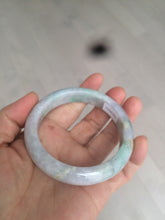 Load image into Gallery viewer, 55.7mm certified 100% natural Type A sunny green/white/purple jadeite jade bangle C61-00514
