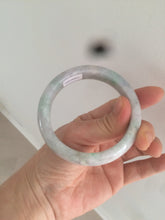 Load image into Gallery viewer, 55.7mm certified 100% natural Type A sunny green/white/purple jadeite jade bangle C61-00514