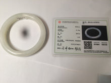Load image into Gallery viewer, 54.4mm certified 100% Natural white/beige nephrite Jade bangle HE48-7870