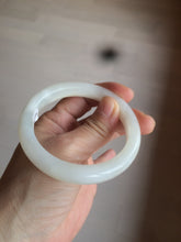 Load image into Gallery viewer, 54.4mm certified 100% Natural white/beige nephrite Jade bangle HE48-7870