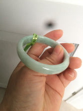 Load image into Gallery viewer, 49mm certified Type A 100% Natural light green oval Jadeite Jade bangle AC31-7119