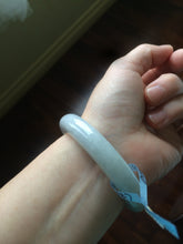 Load image into Gallery viewer, 52.4 mm Certified Type A 100% Natural white Jadeite Jade bangle D2-1408