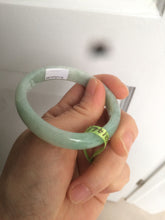Load image into Gallery viewer, 49mm certified Type A 100% Natural light green oval Jadeite Jade bangle AC31-7119