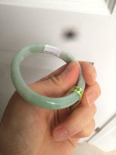 Load image into Gallery viewer, 49mm certified Type A 100% Natural light green oval Jadeite Jade bangle AC31-7119