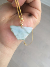 Load image into Gallery viewer, 100% Natural icy watery light green/white 3D Jadeite Jade butterfly pendant AF16