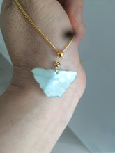 Load image into Gallery viewer, 100% Natural icy watery light green/white 3D Jadeite Jade butterfly pendant AF16