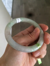 Load image into Gallery viewer, 55mm 100% natural certified light green/purple round cut jadeite jade bangle U18-1151