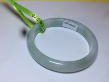 Load image into Gallery viewer, 47.5mm Certified Type A 100% Natural light green/white oval Jadeite Jade bangle S8-5094