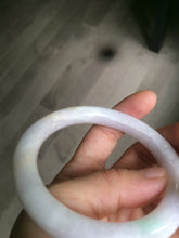 Load image into Gallery viewer, 55.8mm Certified type A 100% Natural light purple sunny green white round cut Jadeite Jade bangle AS7-5130