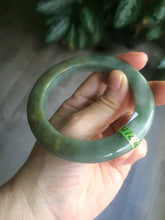 Load image into Gallery viewer, Sold! please don't order. Thanks 56mm certified 100% natural Type A dark green/gray/brown jadeite jade bangle Y84-7333