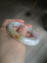 Load image into Gallery viewer, 51.5mm Certified Type A 100% Natural light green/purple/yellow/brown oval shape Jadeite Jade bangle AS14-0710