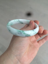 Load image into Gallery viewer, 61.3mm Certified Type A 100% Natural sunny green/white/light purple jadeite Jade bangle S45-7278