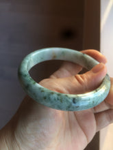 Load image into Gallery viewer, 60.8mm Certified Type A 100% Natural green yellow small flowers Jadeite Jade bangle AQ35-9157