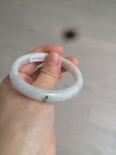 Load image into Gallery viewer, 50mm Certified Type A 100% Natural icy watery green white oval Jadeite Jade bangle D65-2850
