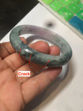 Load image into Gallery viewer, 56.2 mm Type A 100% Natural green/purple Jadeite Jade bangle C21-9809