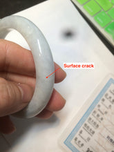 Load image into Gallery viewer, 52.4 mm Certified Type A 100% Natural white Jadeite Jade bangle D2-1408