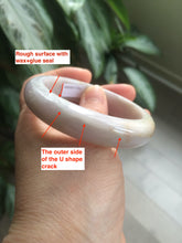 Load image into Gallery viewer, 52mm Certified Type A 100% Natural sunny green/purple/yellow Jadeite Jade bangle L115-5682