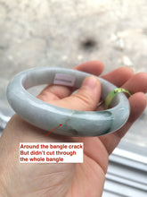 Load image into Gallery viewer, 57mm certificated Type A 100% Natural light green Jadeite Jade bangle L88-1110
