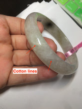 Load image into Gallery viewer, 57.2mm certified type A 100% Natural icy watery pale pinkish gray/white/gray/black Jadeite Jade bangle X39-1616