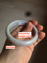 Load image into Gallery viewer, 53.2mm 100% natural type A certified light green/purple jadeite jade bangle AQ4-0733