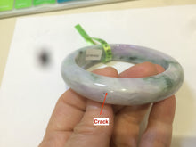 Load image into Gallery viewer, 57.7mm certified type A 100% Natural green/white/purple Jadeite Jade bangle AC44-6203