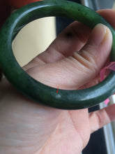 Load image into Gallery viewer, 51.9 mm 100% Natural  dark green nephrite Jade (碧玉) bangle KS-16