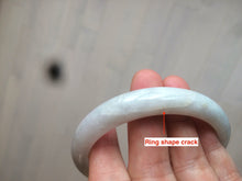 Load image into Gallery viewer, 57.7mm certificated type A 100% Natural light green/white Jadeite Jade bangle R70-0274