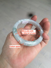 Load image into Gallery viewer, 55.6mm Certified type A 100% Natural light green/purple Jadeite bangle AF6-6117
